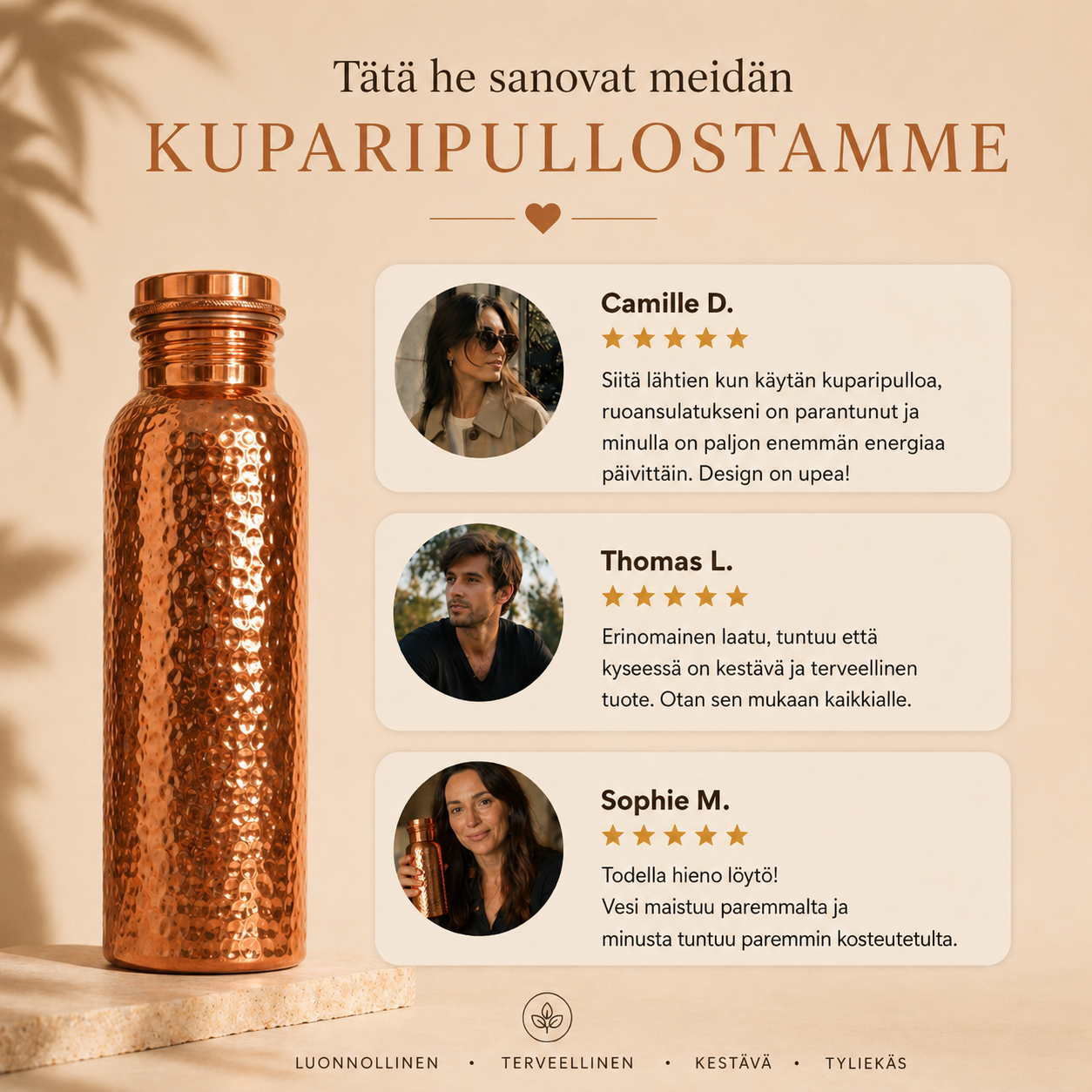 Kuparinen vesipullo Danevo™